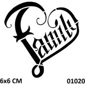 Airbrush Tattoo Family Aile Sembolü Yapışkanlı Stencil Süsleme ve Boyama Kalıbı