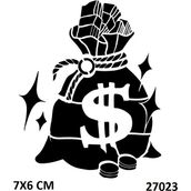Airbrush Tattoo Hazine Dolar Yapışkanlı Stencil Süsleme ve Boyama Kalıbı