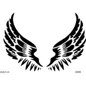 Airbrush Tattoo Kanatlar Yapışkanlı Stencil Süsleme ve Boyama Kalıbı