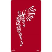 Airbrush Tattoo Kanatlı Adam Tribal Yapışkanlı Stencil Süsleme ve Boyama Kalıbı
