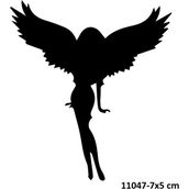 Airbrush Tattoo Kanatlı Kız Stencil Süsleme ve Boyama Kalıbı