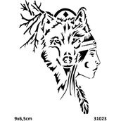 Airbrush Tattoo Kızılderili Yapışkanlı Stencil Süsleme ve Boyama Kalıbı