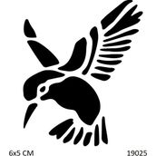Airbrush Tattoo Kuş Yapışkanlı Stencil Süsleme ve Boyama Kalıbı