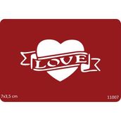 Airbrush Tattoo Love Kalp Yapışkanlı Stencil Süsleme ve Boyama Kalıbı