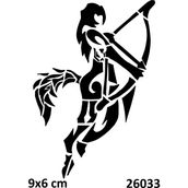 Airbrush Tattoo Öfkeli Tanrıça Ok Yapışkanlı Stencil Süsleme ve Boyama Kalıbı