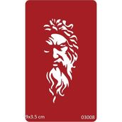 Airbrush Tattoo Öfkeli Zeus Yapışkanlı Stencil Süsleme ve Boyama Kalıbı