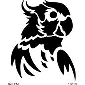 Airbrush Tattoo Papağan Yapışkanlı Stencil Süsleme ve Boyama Kalıbı