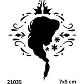 Airbrush Tattoo Prenses Kız Yapışkanlı Stencil Süsleme ve Boyama Kalıbı Stencil Kalıp