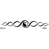 Airbrush Tattoo Sarmal Ying-Yang Yapışkanlı Stencil Süsleme ve Boyama Kalıbı