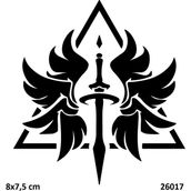 Airbrush Tattoo Sembolik Kılıç Yapışkanlı Stencil Süsleme ve Boyama Kalıbı