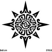Airbrush Tattoo Sembolik Pusula Yapışkanlı Stencil Süsleme ve Boyama Kalıbı
