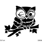 Airbrush Tattoo Sevimli Baykuş Yapışkanlı Stencil Süsleme ve Boyama Kalıbı