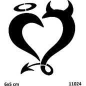 Airbrush Tattoo Şeytan ve Melek Yapışkanlı Stencil Süsleme ve Boyama Kalıbı