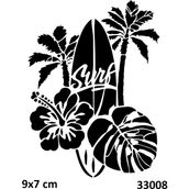 Airbrush Tattoo Sörf Tatil Yapışkanlı Stencil Süsleme ve Boyama Kalıbı
