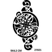 Airbrush Tattoo Süslü Mandala Pusula Yapışkanlı Stencil Süsleme ve Boyama Kalıbı