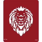Airbrush Tattoo Taçlı Aslan Kral Stencil Süsleme ve Boyama Kalıbı
