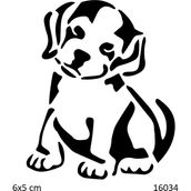 Airbrush Tattoo Tatlı Köpek Yapışkanlı Stencil Süsleme ve Boyama Kalıbı