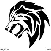 Airbrush Tattoo Vahşi Kurt Yapışkanlı Stencil Süsleme ve Boyama Kalıbı