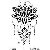 Airbrush Tattoo Zarif Lotus Yapışkanlı Stencil Süsleme ve Boyama Kalıbı Stencil Kalıp