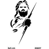 Airbrush Tattoo Zeus Şimşek Öfkesi Yapışkanlı Stencil Süsleme ve Boyama Kalıbı