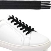 AiryFooT 120 Cm Oval Spor Ayakkabı Bağcığı , Muz Bağcık 1 Çift ( Siyah )
