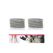 AiryFooT Kristal Taşlı Parlak Taşlı Bot Ve Ayakkabı Bağcığı Uçsuz 120 Cm 1 Çift ( Gümüş )