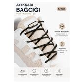 AiryFooT Vidalı Kilitli Akıllı Yuvarlak Bağcık, Elastik Pratik Ayakkabı Bağcığı 100 CM, 1 Çift Siyah ( Siyah Nikel Vida )