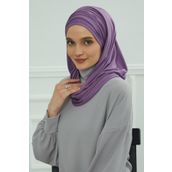 Aisha's Design BT-1 Mor Büzgülü Penye Boneli Şal