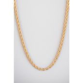 Ak Stor Silver Ak Store Silver Gümüş Kaplama 316 L Paslanmaz Singapur Örme Halat Zincir Kolye 3 Mm. Gold
