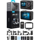 Akaso Brave 8 4K 60FPS Aksiyon Kamera Süper Aksesuar Seti Türkiye Su Geçirmez - Bej