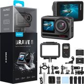 Akaso Brave 8 4K/60FPS 48MP Wi-Fi Dual Screen Aksiyon Kamera ve Aksesuar Seti - Renkli