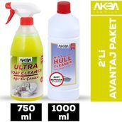 AKBA 2'li Avantaj Marine Set: 750 ml Ultra Boat Cleaner ve 1 L Tekne Gövde Temizleyici
