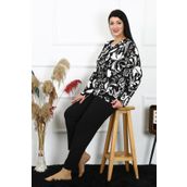 Akbeniz 202217 Uzun Kollu Büyük Beden Penye Kadın Pijama Takımı