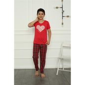 Akbeniz 20391 Kırmızı Erkek Çocuk Penye Pijama Takım