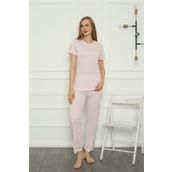 Akbeniz 4157 Pembe Penye Kadın Pijama Takım