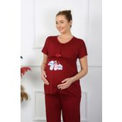 Akbeniz 45210 Bordo Kadın Hamile Pijama Takımı