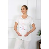 Akbeniz 45210 Ekru Kadın Hamile Pijama Takımı