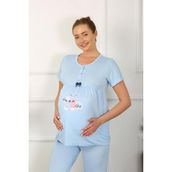Akbeniz 45210 Mavi Kadın Hamile Pijama Takımı