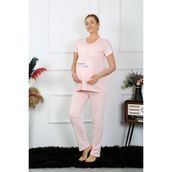 Akbeniz 45210 Pudra Kadın Hamile Pijama Takımı