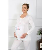 Akbeniz 45501 Ekru Kadın Hamile Pijama Takımı