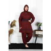 Akbeniz 55010 Bordo Büyük Beden Tesettür Mayo