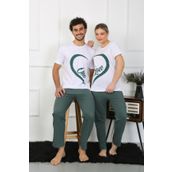 Akbeniz Erkek Pamuk Penye Sevgili Kombini Pijama Takımı Beyaz Tek Takım Fiyatıdır 50127