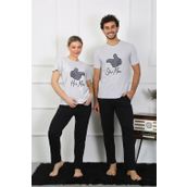 Akbeniz Kadın Pamuk Penye Sevgili Kombini Pijama Takımı Gri Tek Takım Fiyatıdır 50126