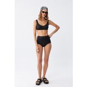 Akbeniz Kadın Siyah Pedli Yüksek Bel Bikini Takımı