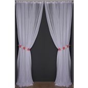 Akça Tekstil 300x260 cm Beyaz Seyrek Noktalı Model Tek Kanat Hazır Pileli Fon Perde