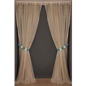 Akça Tekstil 300x260 cm Gold Dar Etek Tek Kanat Hazır Dikilmiş Pileli Fon Perde