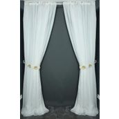 Akça Tekstil 300x260 cm Kırık Beyaz Keten Model Tek Kanat Hazır Dikilmiş Pileli Fon Perde