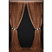Akça Tekstil 300x260 cm Koyu Vizon Kuş Model Tek Kanat Dikilmiş Pileli Fon Perde