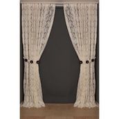 Akça Tekstil 300x260 cm Krem Damaks Model Tek Kanat Hazır Dikilmiş Pileli Fon Perde