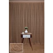 Akça Tekstil 300x260 cm Vizon Çizgili Model Tek Kanat Hazır Dikilmiş Pileli Fon Perde